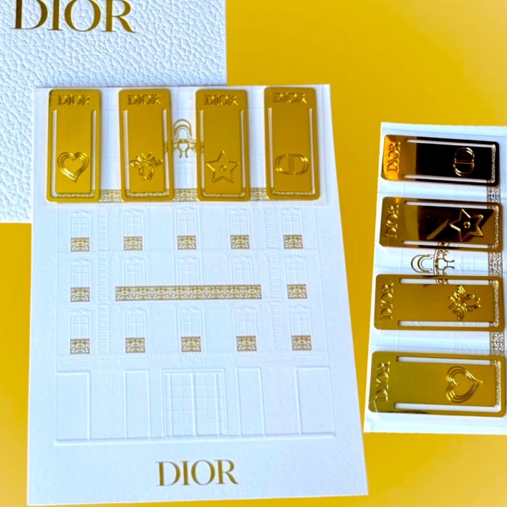 Dior Bookmark Set 4 Pc Gold Bookmarks - Dior New!